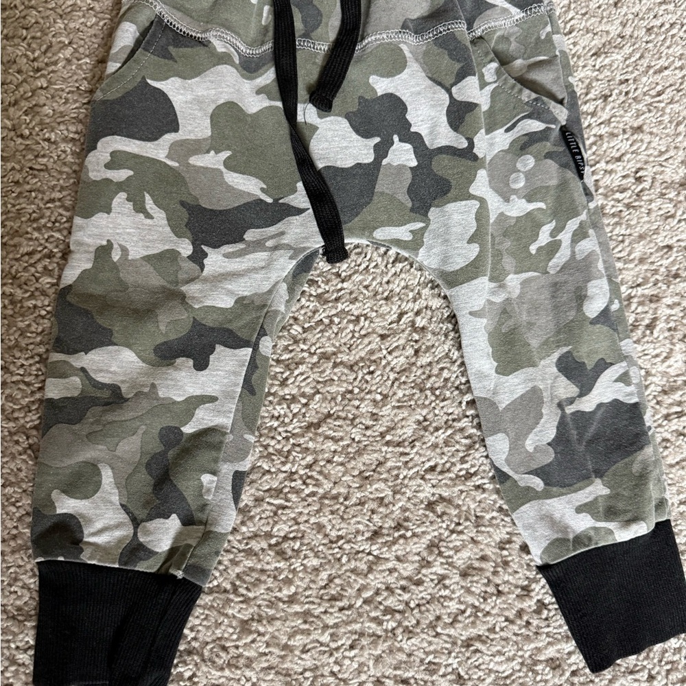 Little Bipsy Olive & Black Camo Jogger Pants